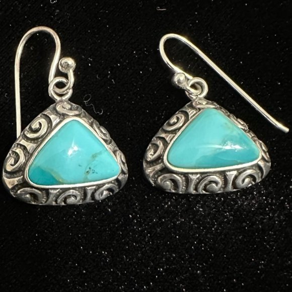 Barse Thai 925 Turquoise Earrings - Picture 1 of 3